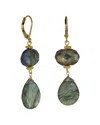 Rachel Reinhardt Labradorite Teardrop Earrings In Green