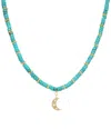 Rachel Reinhardt Layla Collection 14k Over Silver Turquoise Cz Heishi Necklace