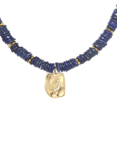 Rachel Reinhardt Layla Collection 14k Vermeil Gemstone Hammered Disc Necklace