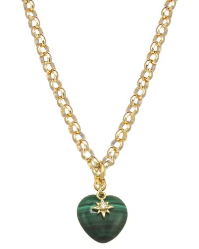 Rachel Reinhardt Malachite Cz Pendant Necklace