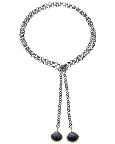 Rachel Reinhardt Plated Black Onyx Necklace In Metallic
