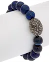 Rachel Reinhardt Plated Lapis & Crystal Stretch Bracelet