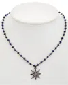 Rachel Reinhardt Plated Silver Blue Lapis & Cz Necklace