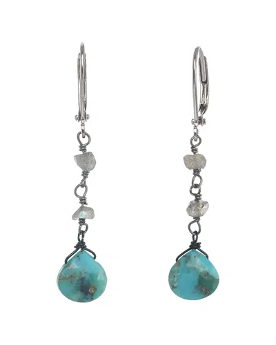 Rachel Reinhardt Plated Silver Turquoise Drop Earrings