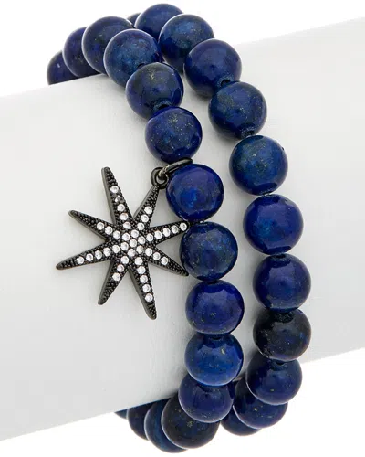 Rachel Reinhardt Plated Star Stretch Bracelet In Blue