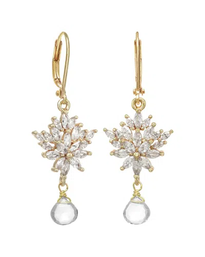 Rachel Reinhardt Quartz Cz Leaf Earrings