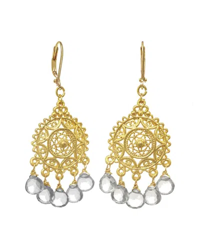 Rachel Reinhardt Quartz Filigree Chandelier Earrings