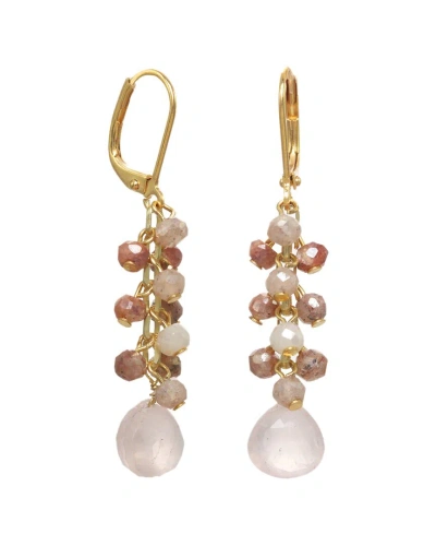 Rachel Reinhardt Rose Quartz Cluster Earrings