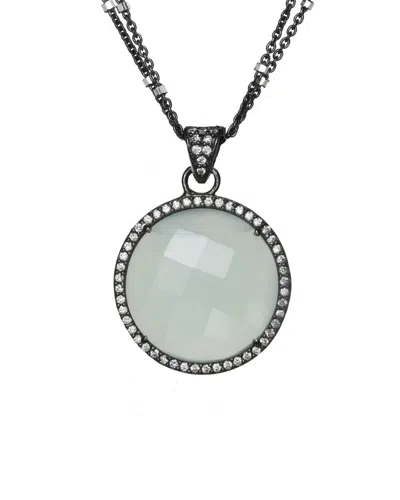 Rachel Reinhardt Silver Chalcedony Cz Necklace