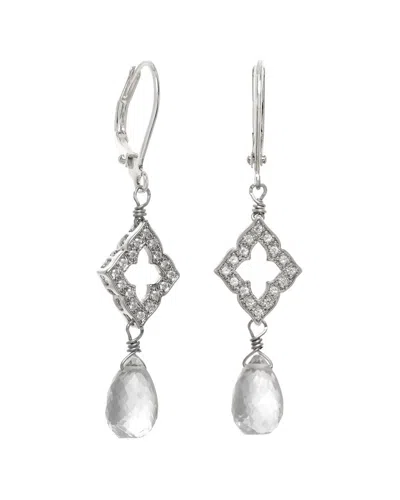 Rachel Reinhardt Silver Cz Clover Earrings