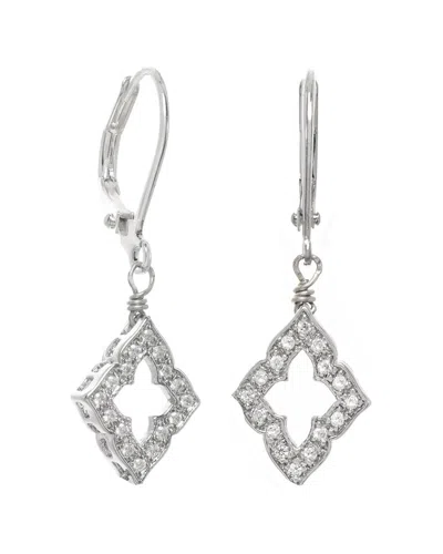 Rachel Reinhardt Silver Cz Clover Earrings