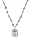 Rachel Reinhardt Silver Labradorite Cz Wire Wrap Necklace
