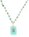 Rachel Reinhardt Vermeil Amazonite & Amethyst Pendant Necklace In Blue