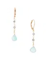 Rachel Reinhardt Vermeil Amazonite & Chalcedony Dangle Earrings In Neutral