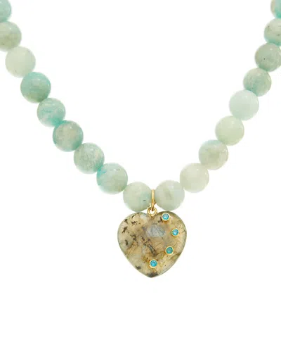 RACHEL REINHARDT RACHEL REINHARDT VERMEIL AMAZONITE & LABRADORITE PENDANT NECKLACE
