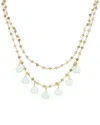 Rachel Reinhardt Vermeil Labradorite & Amazonite Dangle Necklace In Metallic