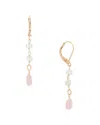 Rachel Reinhardt Vermeil Pink Opal & White Chalcedony Dangle Earrings In Pink