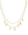Rachel Reinhardt Vermeil Pink Opal & White Chalcedony Dangle Necklace In Gold