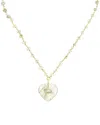 Rachel Reinhardt Vermeil Prehnite & Clear Quartz Pendant Necklace In Gold