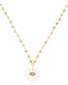 Rachel Reinhardt Vermeil Rose Quartz & Pink Opal Pendant Necklace