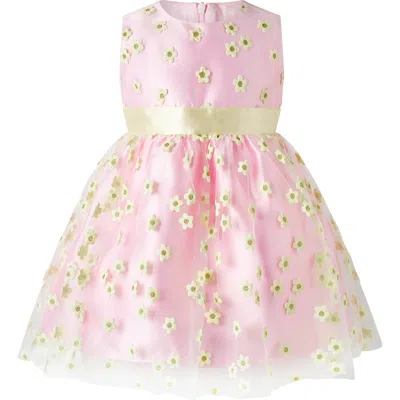 Rachel Riley Babies'  3d Daisy Tulle Party Dress In Pink