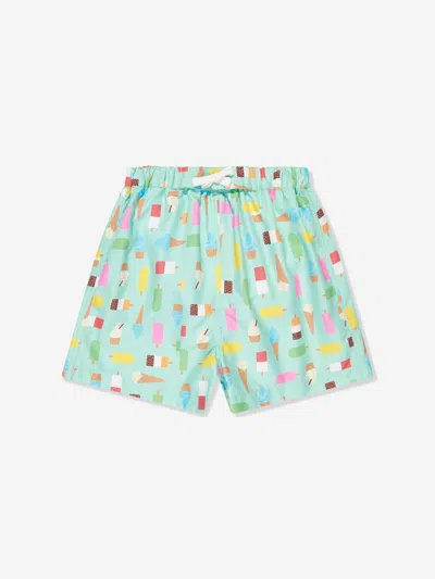 Rachel Riley Babies' Ice Cream-print Swim Shorts In Blue