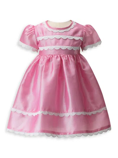 Rachel Riley Baby Girl's Eloise Taffeta Scalloped Dress & Bloomers Set In Pink