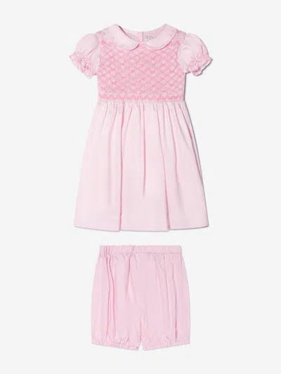 RACHEL RILEY BABY GIRLS BOW SMOCKED DRESS AND BLOOMERS