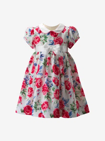 Rachel Riley Babies' Rose-print Cotton Dress Set In Multicoloured
