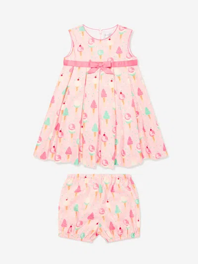 Rachel Riley Babies' Ice Cream-print Cotton Dress In White