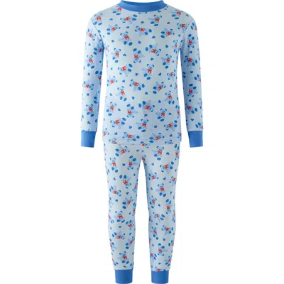 Rachel Riley Kids'  Bear Jersey Pajamas In Blue