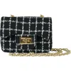 Rachel Riley Black & Ivory Tweed Cross Body Bag In Black