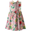 Rachel Riley Girls' Botanical Floral Jersey Dress - Little Kid, Big Kid In Pink