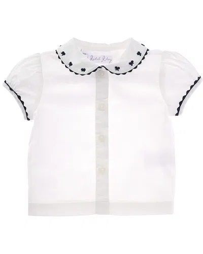 Rachel Riley Bow Embroidered Blouse In Gray