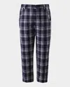 Rachel Riley Boy's Check-print Twill Trousers In Navy