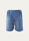 Rachel Riley Kids' Boy's Corduroy Shorts In Blue