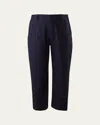 Rachel Riley Boy's Cotton Twill Trousers In Navy