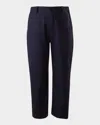 Rachel Riley Boy's Cotton Twill Trousers In Navy