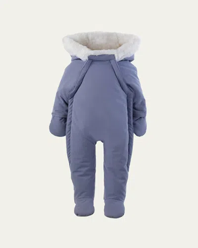 Rachel Riley Kids' Boy's Faux Fur Padded Snowsuit In Blue