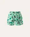 Rachel Riley Boy's Palm Tree Swim Trunks In Green