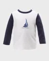 Rachel Riley Boy's Sailboat Rash Guard Swim Top In Navy
