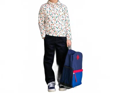 Rachel Riley Kids' Boys Abc Polo In White Multi