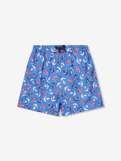 Rachel Riley Kids' Anchor-print Swim Shorts In Blue