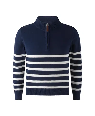 Rachel Riley Boys' Breton Half-zip Sweater - Little Kid, Big Kid In Blue