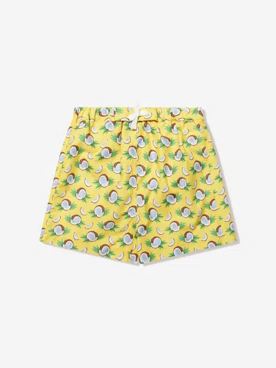 Rachel Riley Kids' Boys Coconut Swim Shorts In Yellow