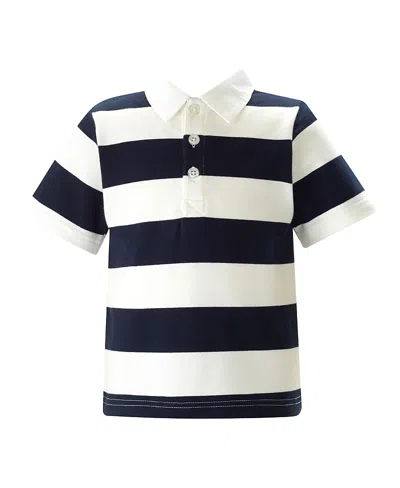 Rachel Riley Boys' Maxi Stripe Polo - Little Kid, Big Kid In Navy