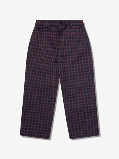 Rachel Riley Babies' Boys Mini Check Trousers In Blue