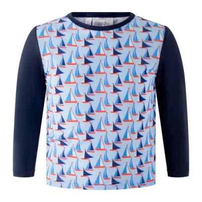 Rachel Riley Kids'  Boys' Sailboat Rashguard Top In Multi