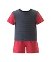 Rachel Riley Boys' Stripe Jersey Top And Short Set - Little Kid, Big Kid In Multi