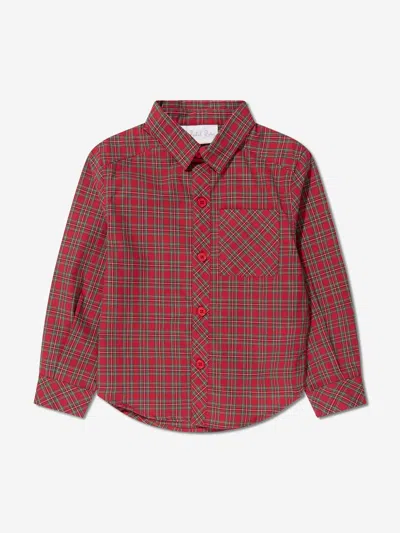 Rachel Riley Babies' Check-print Cotton Shirt In Red